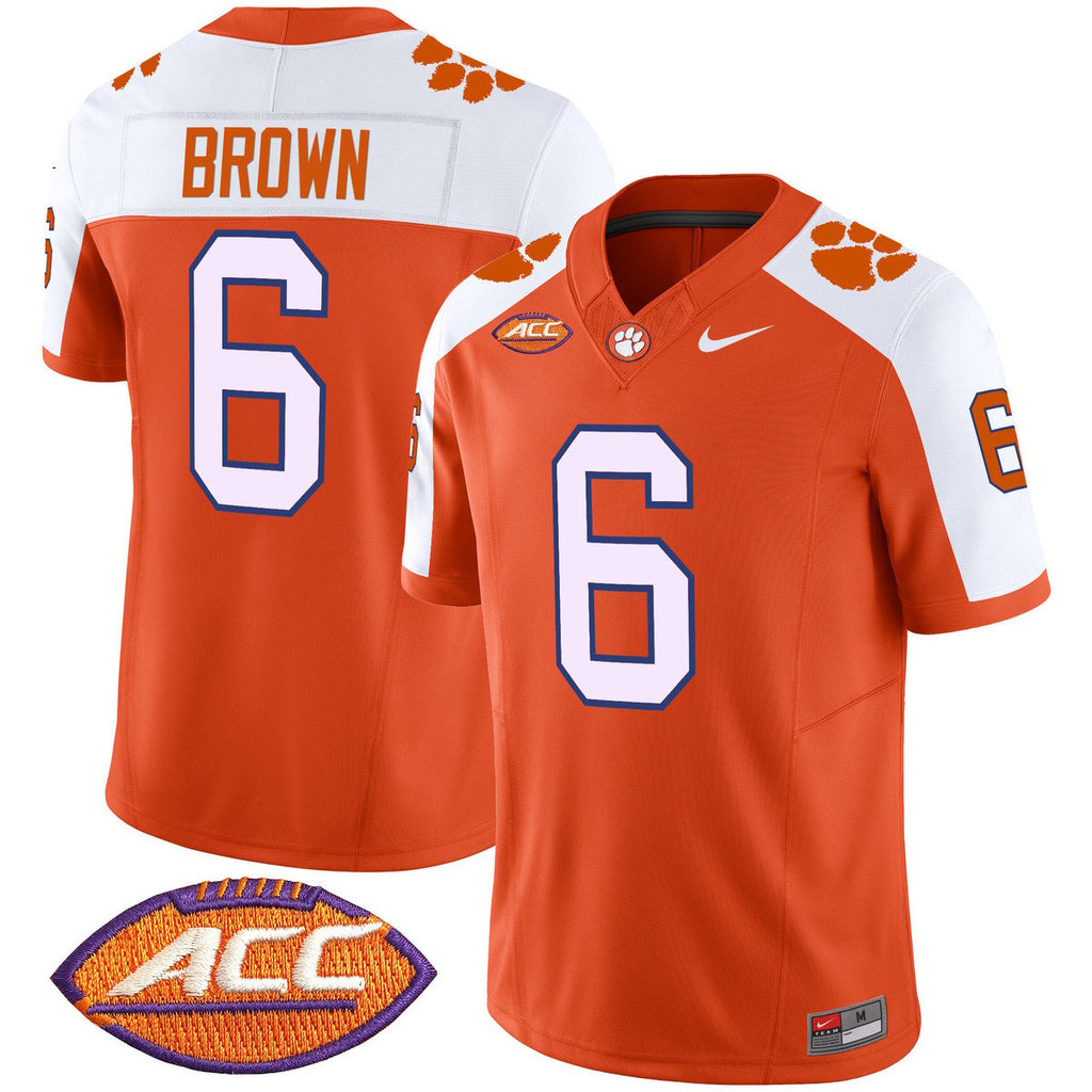 Tyler Brown Jersey #6 Clemson Tigers 2025 Vapor Limited Stitched Orange Alter