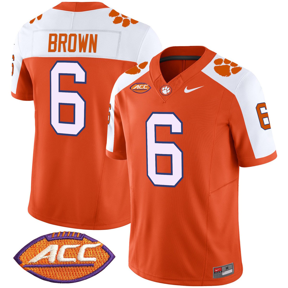Tyler Brown Jersey #6 Clemson Tigers 2025 Vapor Limited Stitched Orange Alter