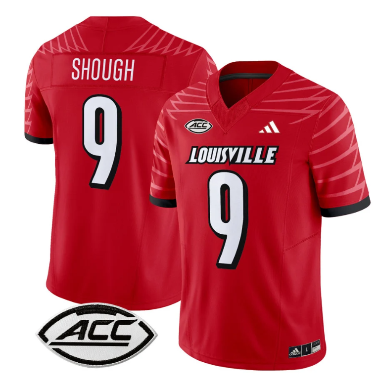 Tyler Shough Jersey #9 Louisville Cardinals Vapor Football Stitched Red