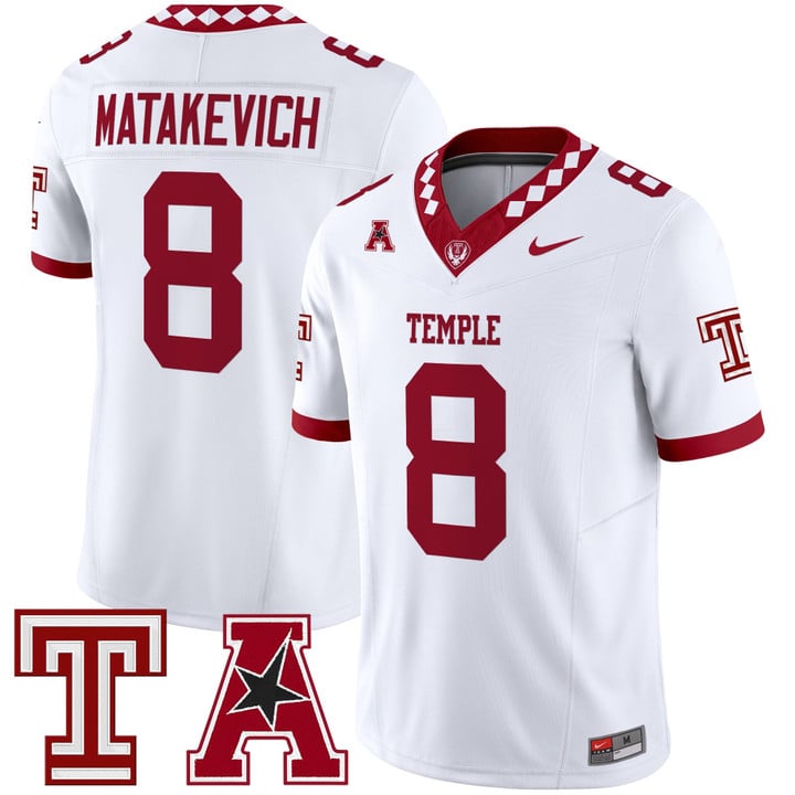 Tyler Matakevich Jersey #8 Temple Owls 2025 Vapor Limited Stitched