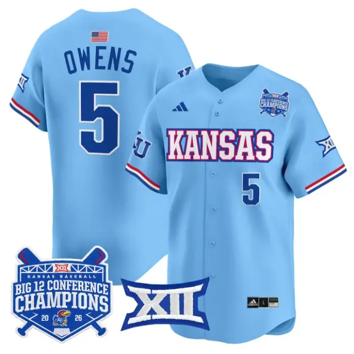 Tyson Owens Jersey #5 Kansas Jayhawks Big 12 Champions 2026 Stitched