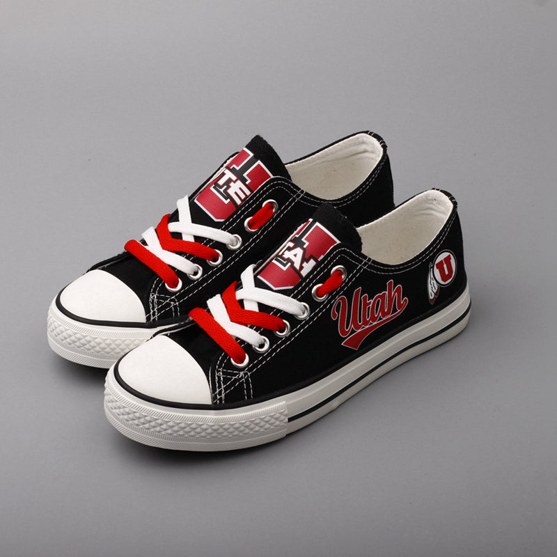 Utah Utes Limited Print NCAA College Students Low Top Canvas Shoes Sport Sneakers 1