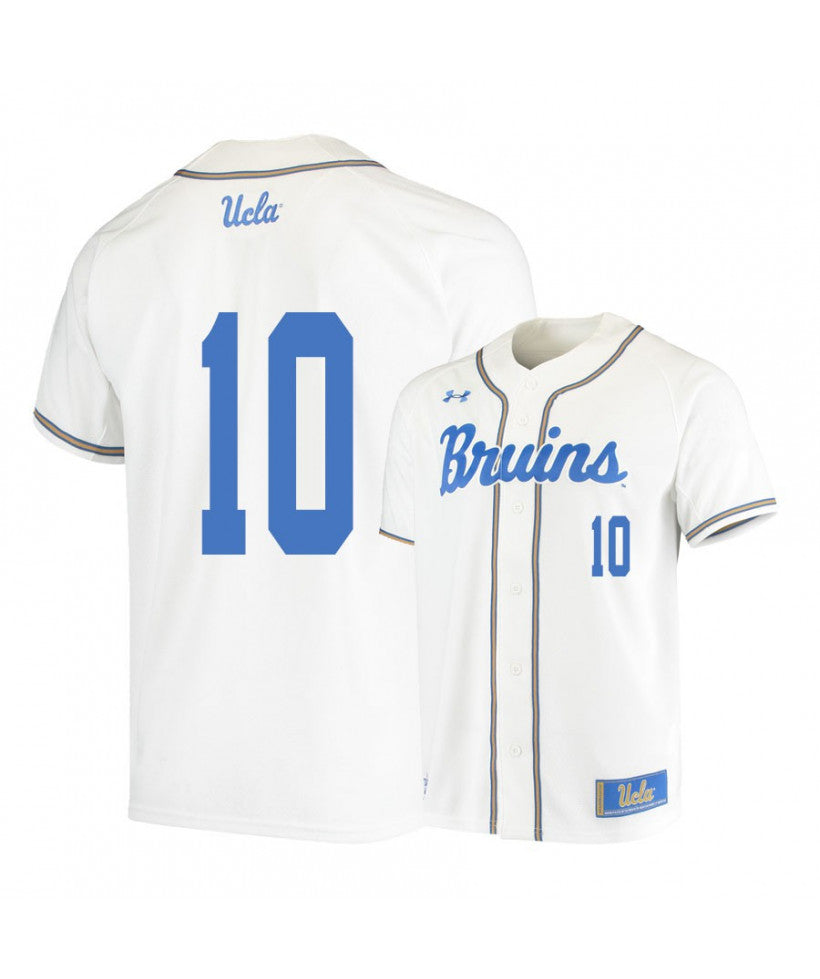 UCLA Bruins 10 Mikey Perez White College Baseball Jersey