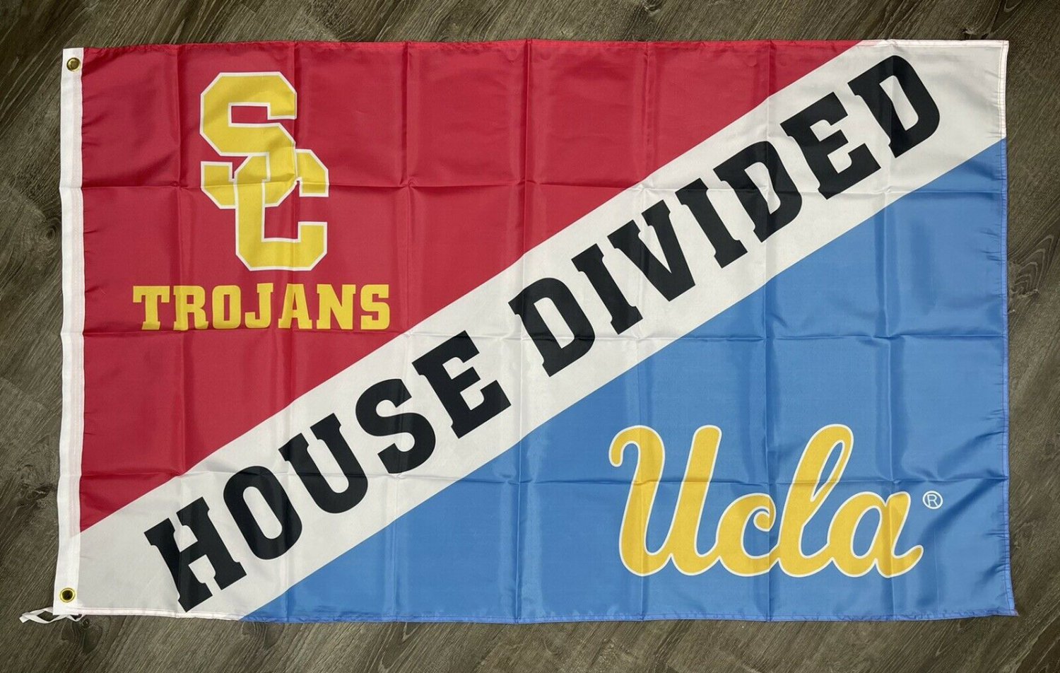 UCLA Bruins USC Trojans House Divided Flag 3x5 ft NCAA Sports Banner Man-Cave
