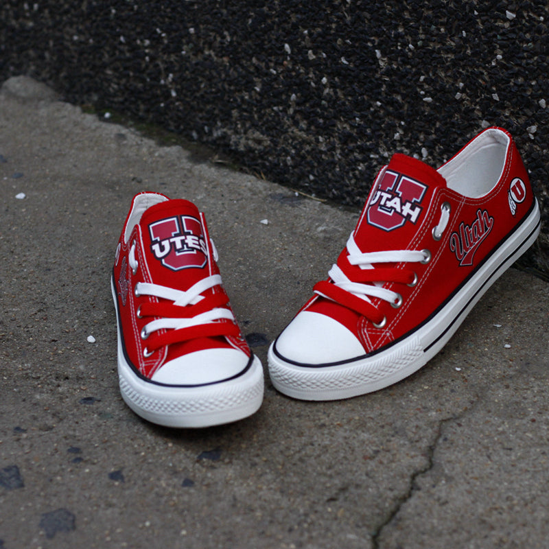 Utah Utes Limited Print NCAA College Students Low Top Canvas Shoes Sport Sneakers