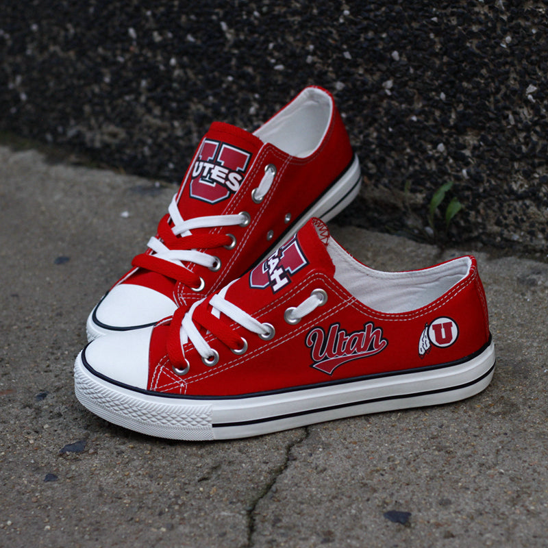 Utah Utes Limited Print NCAA College Students Low Top Canvas Shoes Sport Sneakers