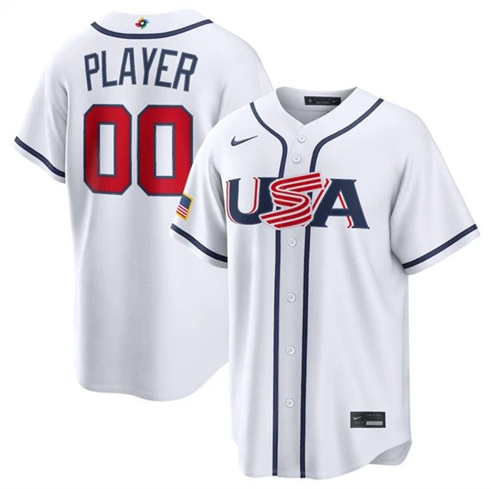 USA Baseball Jersey ACTIVE PLAYER Custom White 2026 World Baseball Classic Home Stadium Stitched