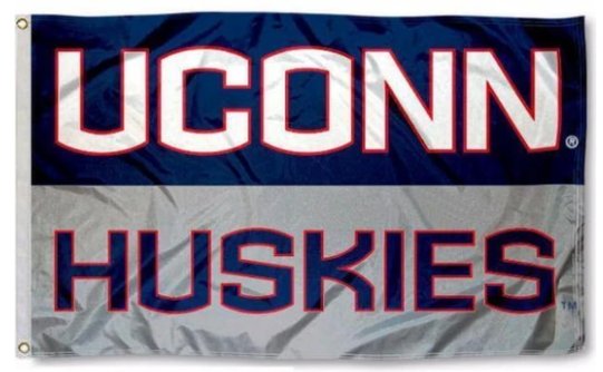 University of Connecticut Huskies Blue Flag 3X5ft Banner USA Polyester with 2 Brass Grommets