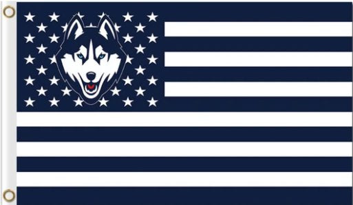 University of Connecticut Huskies Flag 3X5 Banner USA Polyester with 2 Brass Grommets