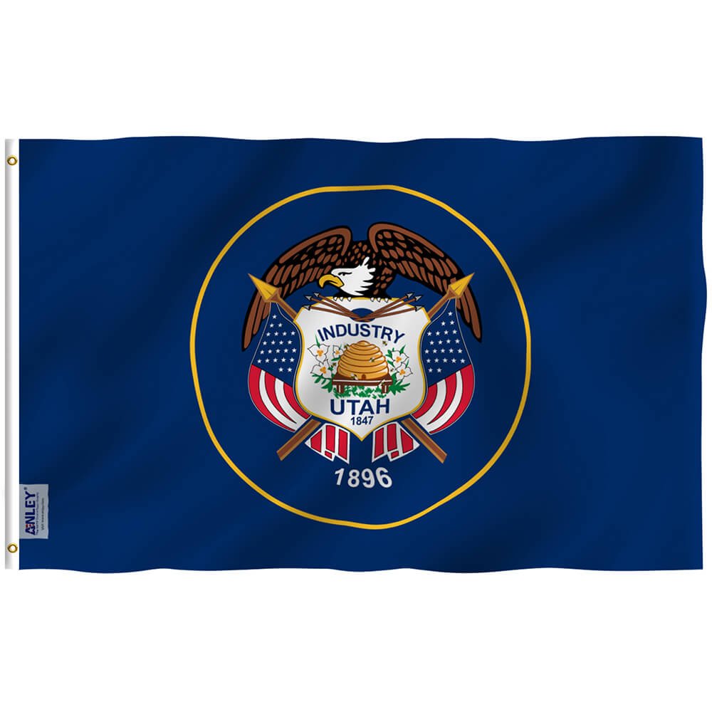 Utah State Flag - Utah UT Flag with Brass Grommets 3X5Ft Banner USA