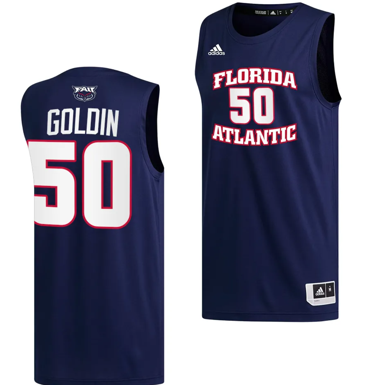 Vladislav Goldin Jersey #50 FAU Owls College Basketball Replica Navy