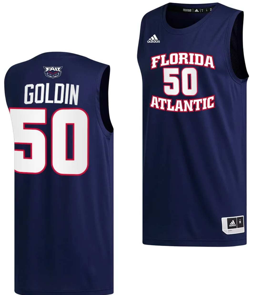 Vladislav Goldin Jersey #50 FAU Owls College Basketball Replica Navy