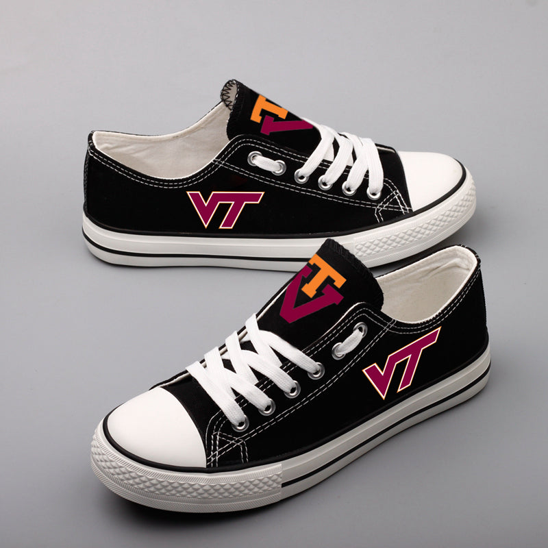 Virginia Tech Hokies Limited Print NCAA College Students Low Top Canvas Shoes Sport Sneakers