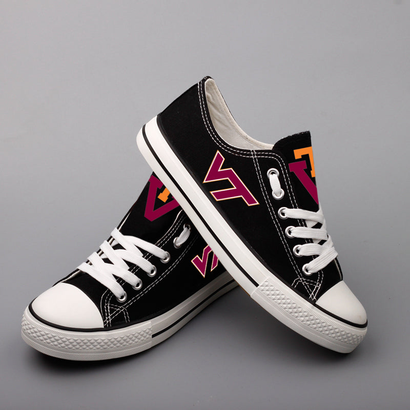 Virginia Tech Hokies Limited Print NCAA College Students Low Top Canvas Shoes Sport Sneakers