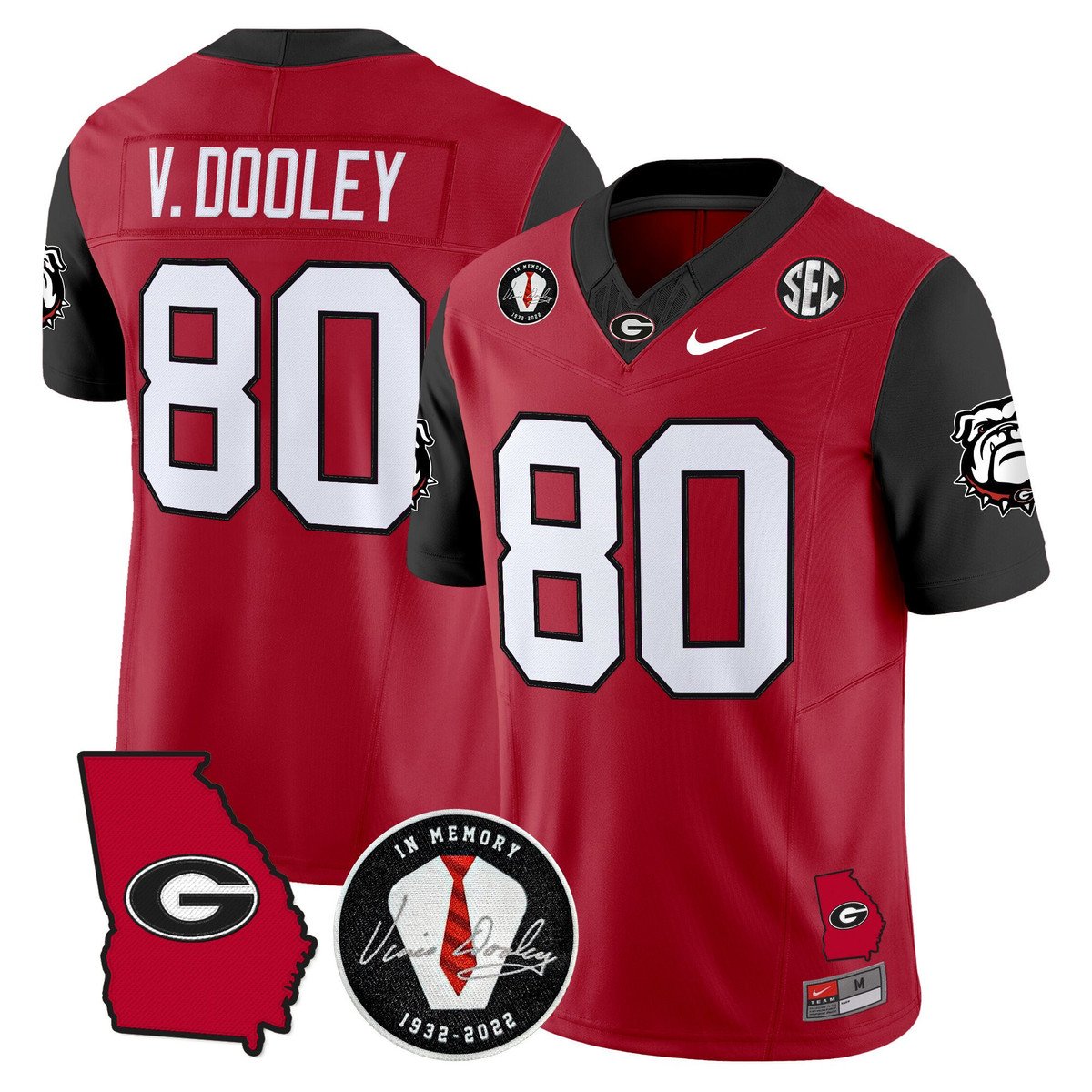 Vince Dooley Jersey #80 Georgia Bulldogs 2025 Limited Stitched Red