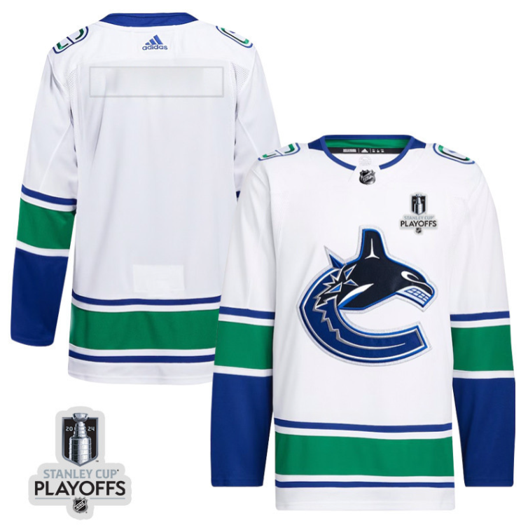 Vancouver Canucks 2024 NHL Playoffs Patch Away Jersey - Men, White