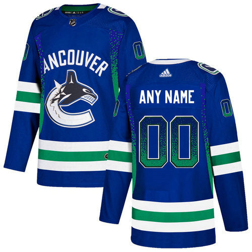 Vancouver Canucks Blue Customized Drift Fashion Jersey