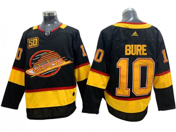 Vancouver Canucks #10 Pavel Bure Black 50TH Jersey