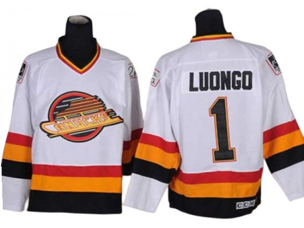 Vancouver Canucks #1 Roberto Luongo 1994 Vintage CCM Jersey - Black&Yellow