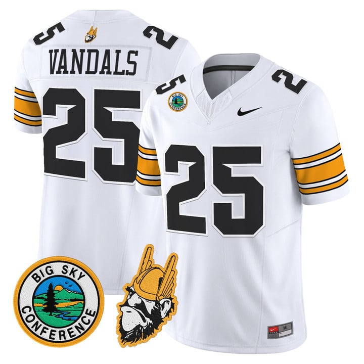 Vandals Jersey #25 Idaho Vandals 1975 Throwback Limited Stitched White