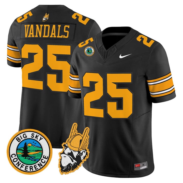 Vandals Jersey #25 Idaho Vandals 1975 Throwback Limited Stitched Black