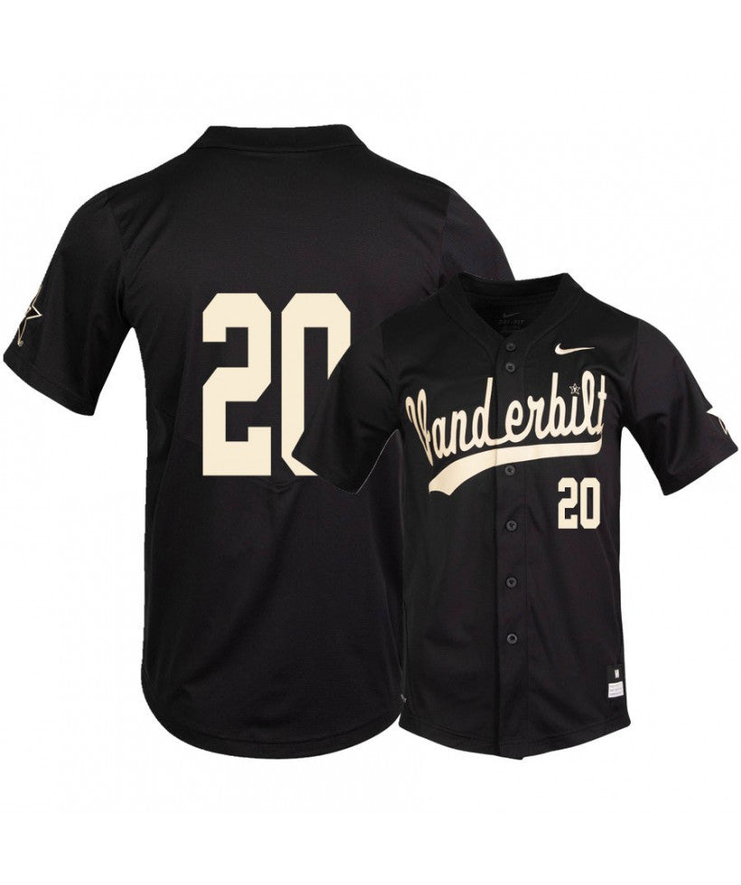 Vanderbilt Commodores 20 Ty Duvall Black College Baseball Jersey