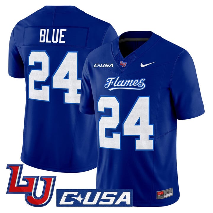 Vaughn Blue Jersey #24 Liberty Flames 2025 Vapor Limited Stitched Mono Navy