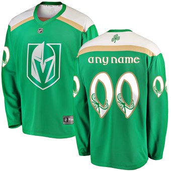 Vegas Golden Knights Green Customized 2019 St. Patrick's Day Jersey
