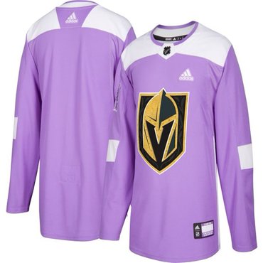 Vegas Golden Knights Purple Pink Custom Hockey Fights Cancer Practice Jersey