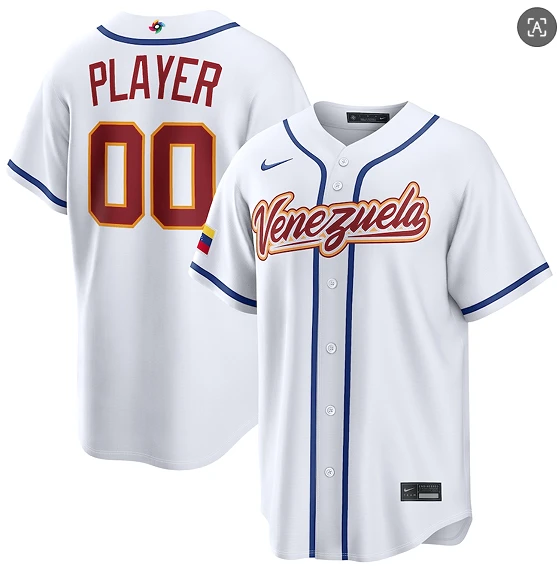 Venezuela Baseball Jersey Active Player Custom White 2026 World Baseball Classic Home Stadium Stitched