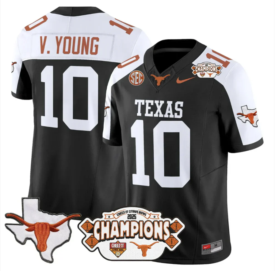 Vince Young Jersey #10 Texas 2025 State Map Citrus Bowl Champions Stiched