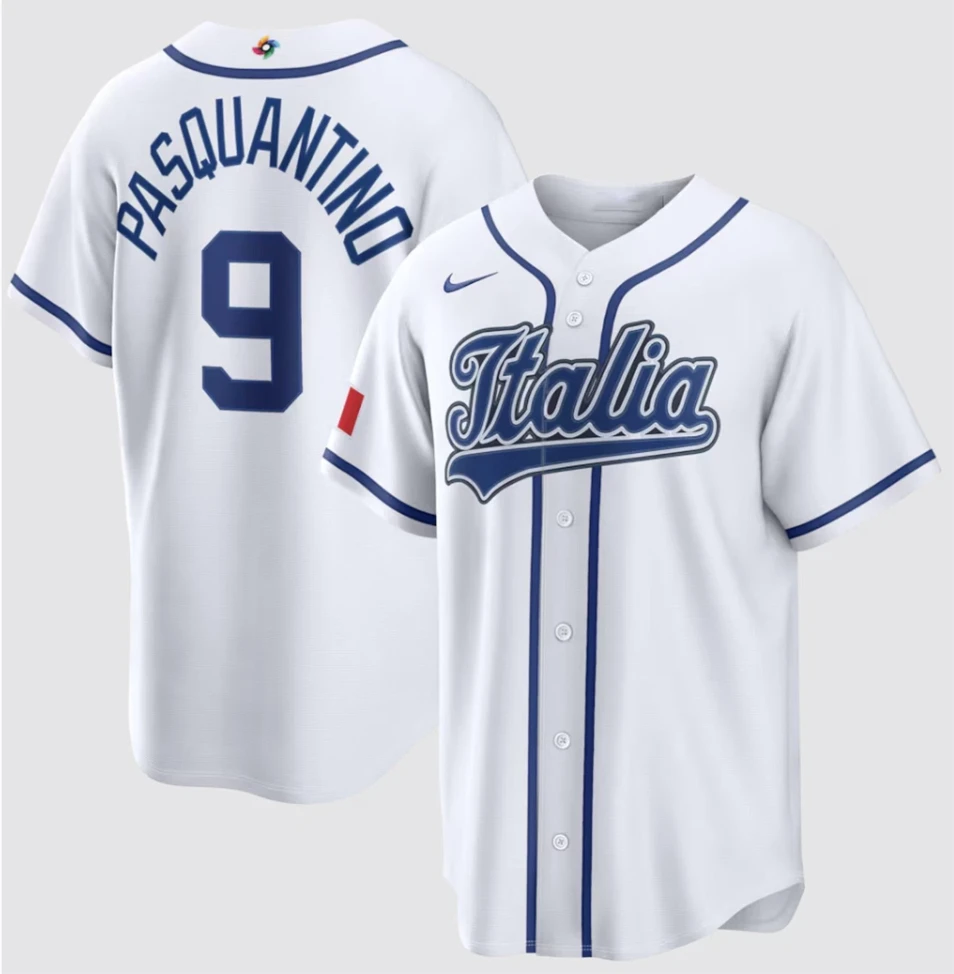 Vinnie Pasquantino Jersey #9 Italy Baseball 2026 World Baseball Classic Stitched White