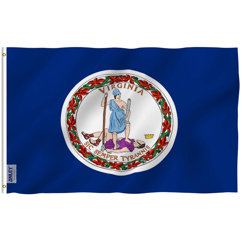 Virginia State Polyester Flag - Virginia VA State Flag with Brass Grommets 3X5Ft Banner USA