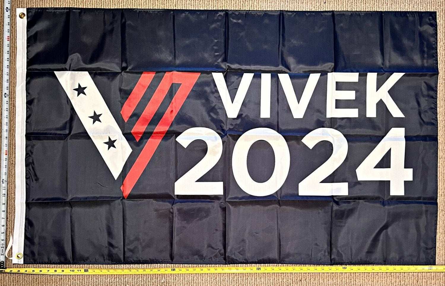 Vivek Ramaswamy Flag 2024 V Black Democrat Save America USA Sign 3x5
