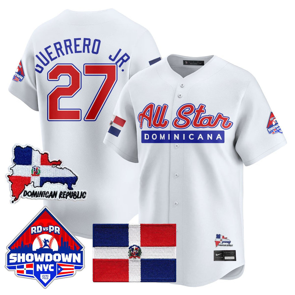 Vlad Guerrero Jr Jersey #27 Dominican Republic Baseball All-Star 2025 White