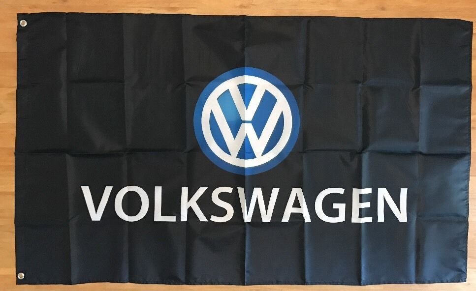 Volkswagen Vw Logo Car Flag Black 3X5 Ft Polyester Banner USA 90x150cm