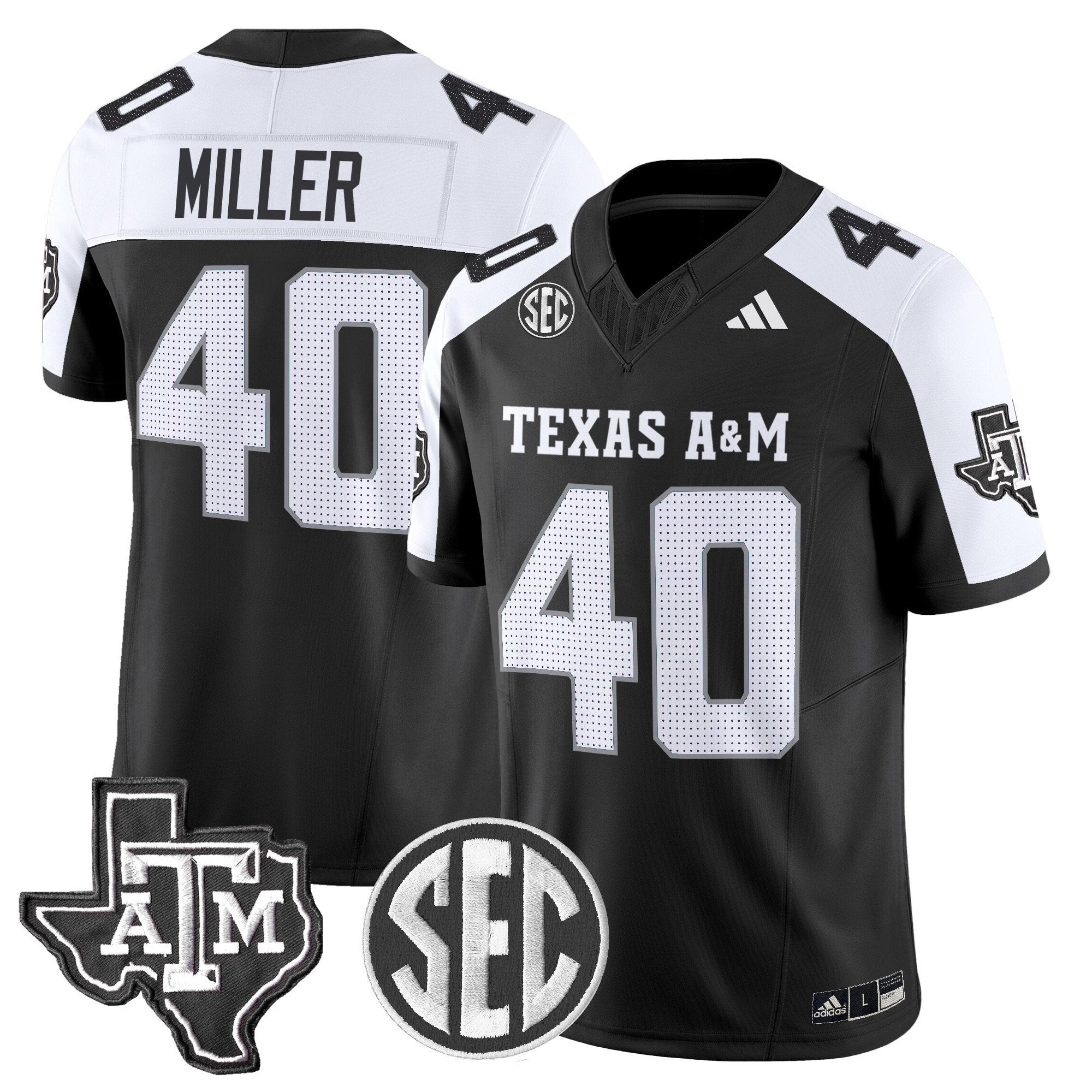 Von Miller Jersey #40 Texas A&M Aggies 2025 Vapor Stitched Black Alternate