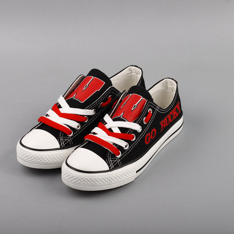 Wisconsin Badgers Limited Print NCAA College Students Low Top Canvas Shoes Sport Sneakers 1