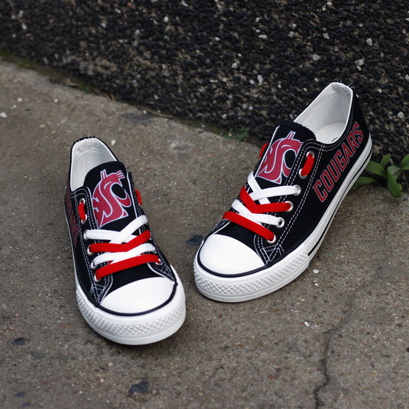 Washington State Cougars Limited Print NCAA College Students Low Top Canvas Shoes Sport Sneakers