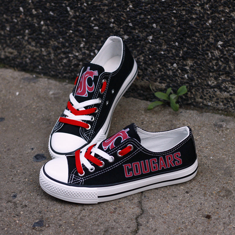 Washington State Cougars Limited Print NCAA College Students Low Top Canvas Shoes Sport Sneakers
