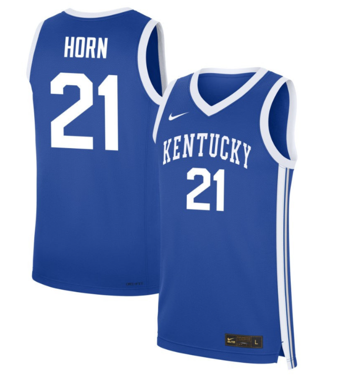Walker Horn Jersey #21 Kentucky Wildcats NIL Basketball Royal