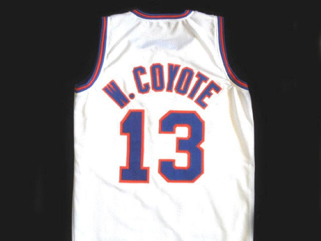 Wile E. Coyote Jersey #13 Tune Squad Space Jam Movie Basketball White