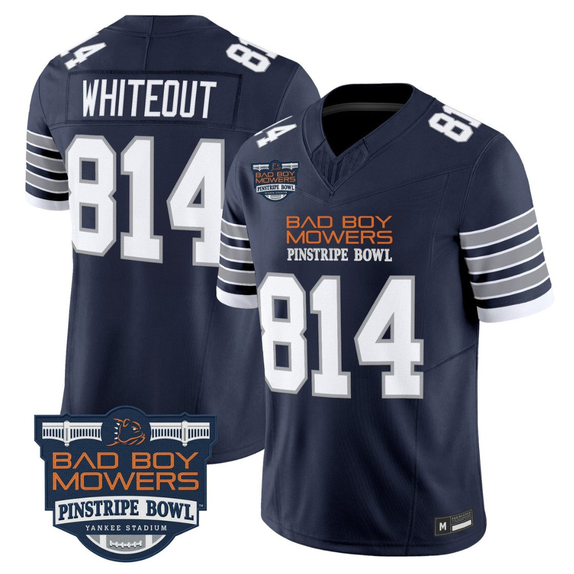 WHITEOUT Jersey #814 Penn State 2025 Pinstripe Bowl Limited V2 Stitched
