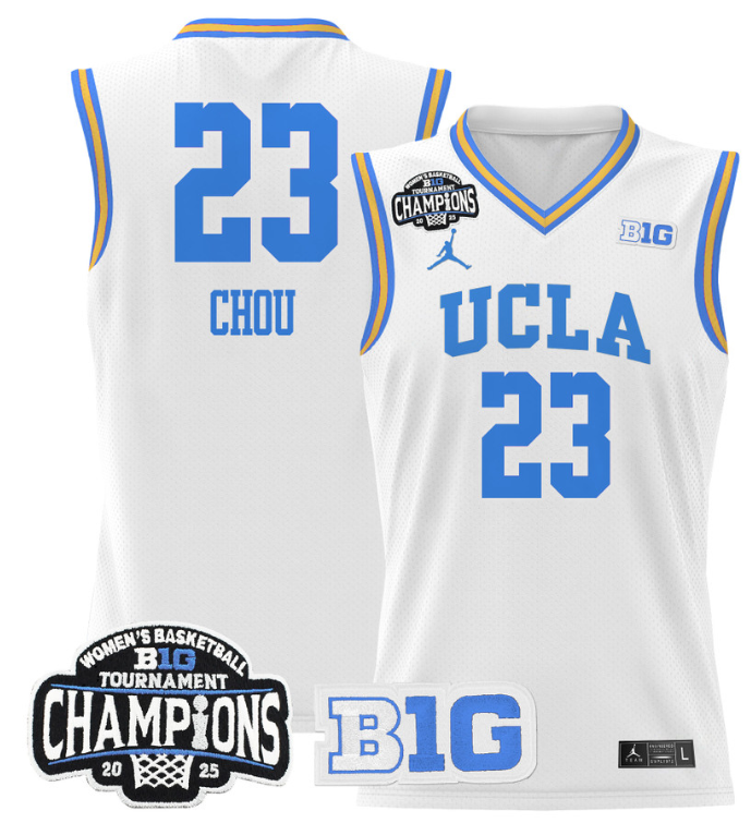 Women's Natalie Chou Jersey #23 UCLA Bruins 2025 Champions Basketball White