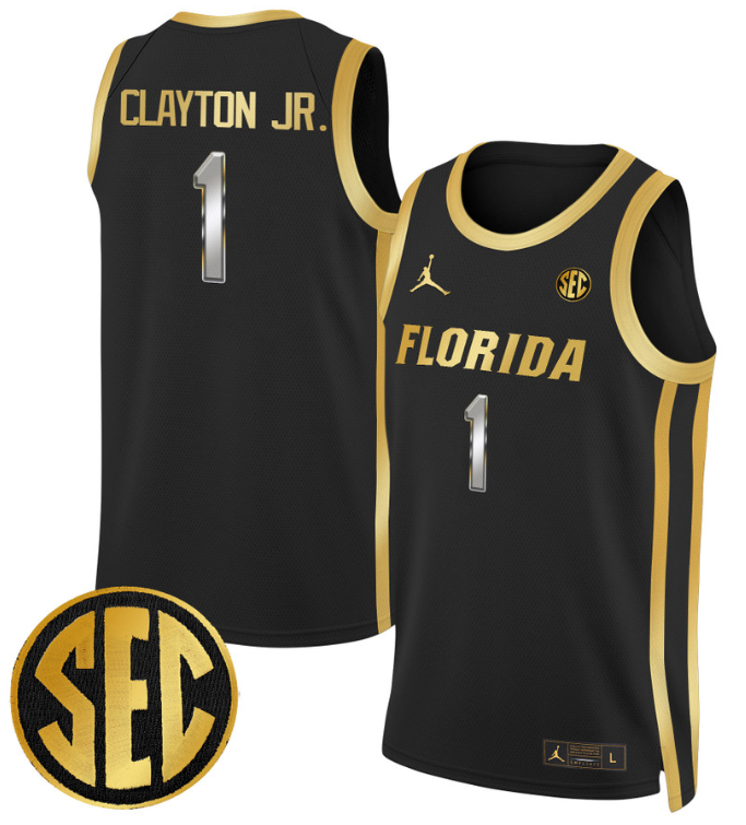 Walter Clayton Jr Jersey #1 Florida Gators Swingman Basketball Stitched Black Gold