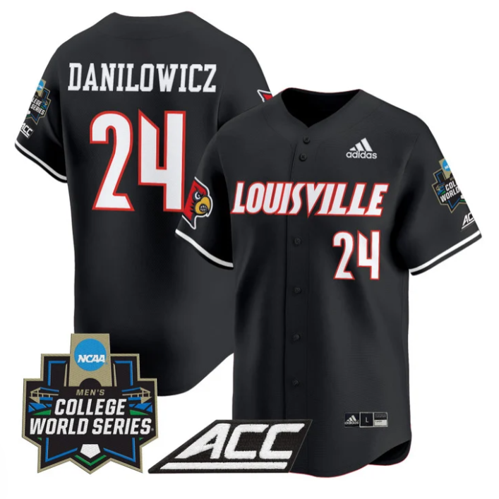 Wyatt Danilowicz Jersey #24 Louisville Cardinals 2025 World Series Black