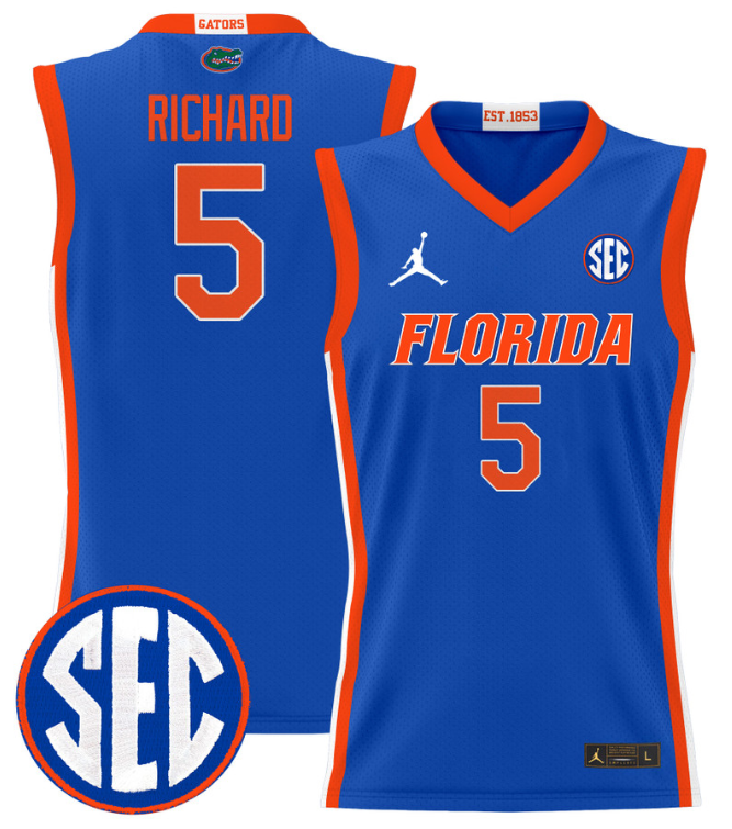 Will Richard Jersey #5 Florida Gators 2024 Lightweight Basketball Royal