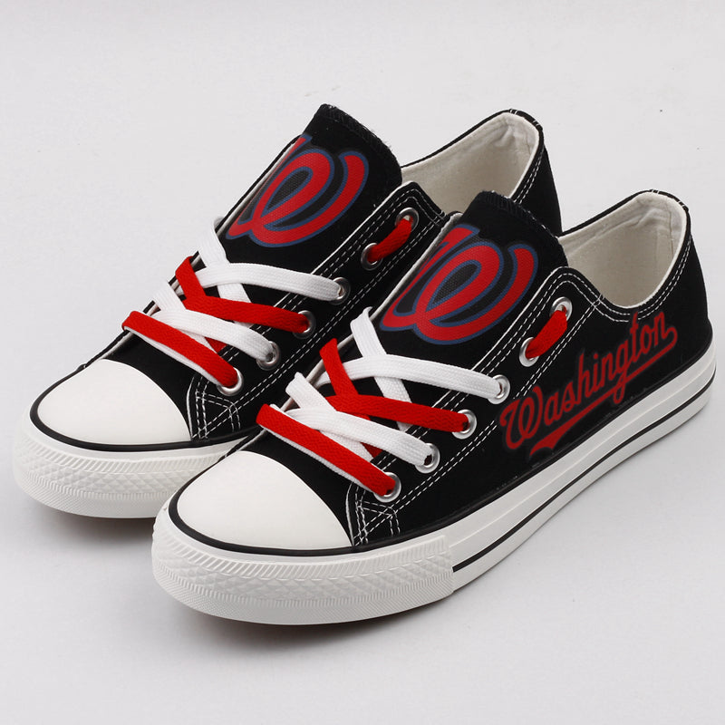 Washington Nationals Limited Print MLB Baseball Fans Low Top Canvas Shoes Sport Sneakers T-DJ117H