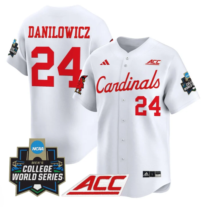 Wyatt Danilowicz Jersey #24 Louisville Cardinals 2025 World Series White