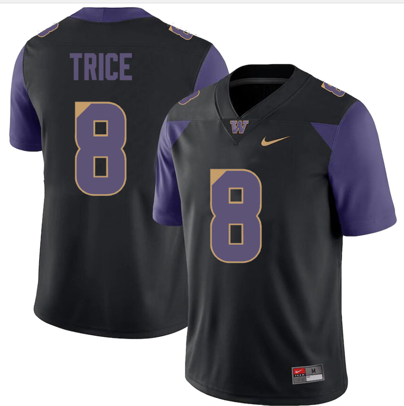 Washington Huskies Bralen Trice Jersey #8 College Football Premier Black
